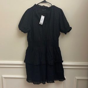 Boohoo ruffle tiered sundress in black size 18 NWT